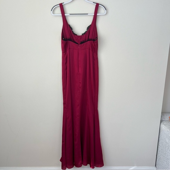 Fame and Partners Red Lace Trim Maxi Dress - Picture 6 of 10